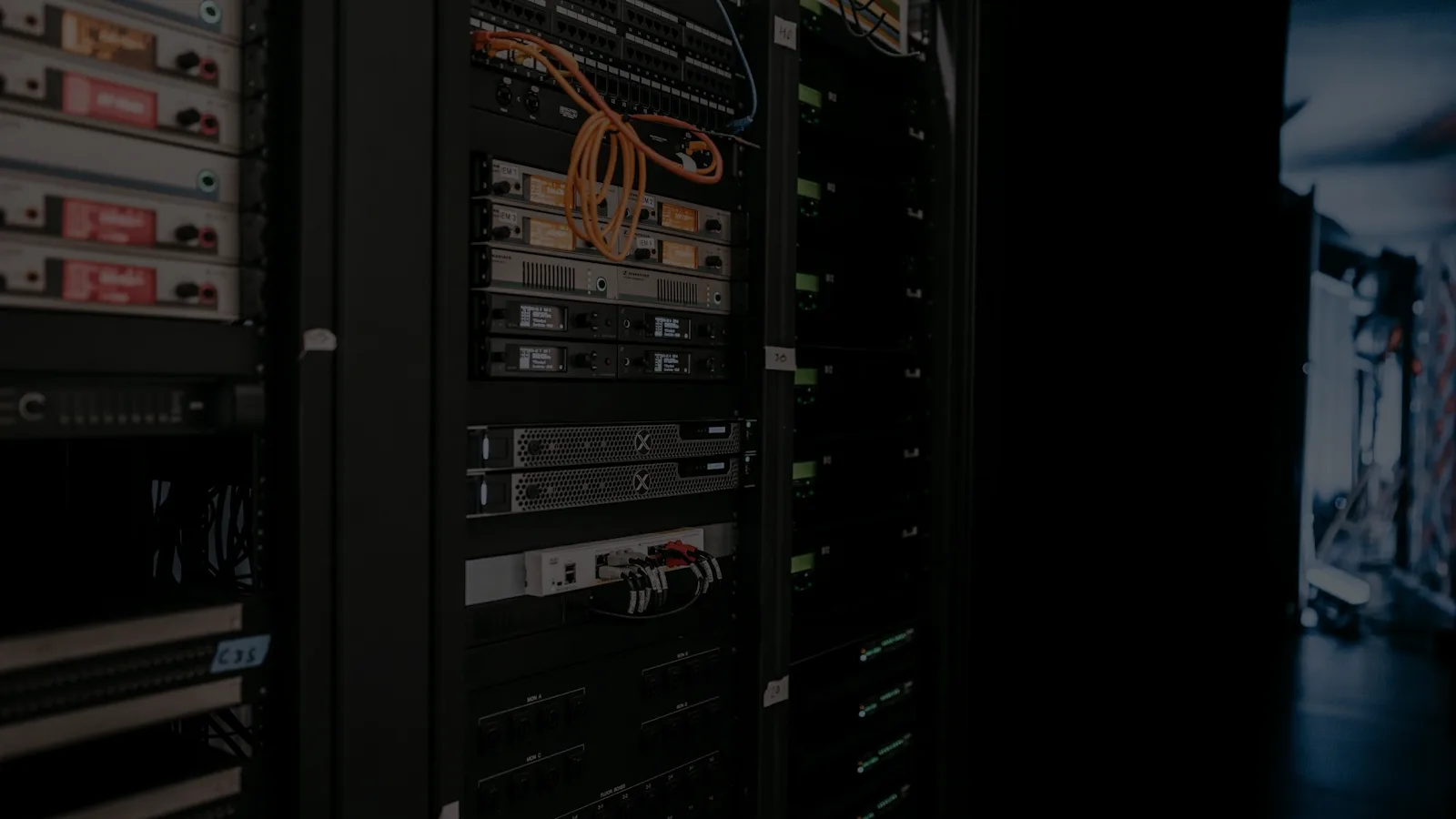 Server rack in a data centre